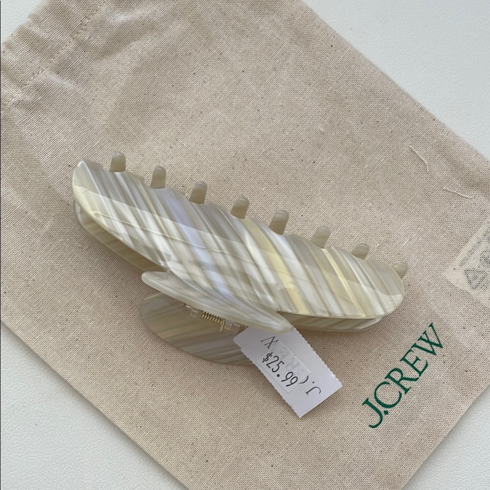 J. Crew Cream and Gray Hair Claw Clip